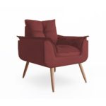 Poltrona Decorativa Amanda Suede Bordô