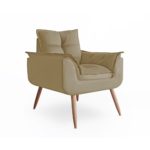 Poltrona Decorativa Amanda Suede Capuccino