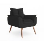 Poltrona Decorativa Amanda Suede Preto