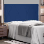 Painel Estofado para Cama Casal Aquilla 140 cm Azul Marinho