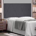 Painel Estofado para Cama Casal Aquilla 160 cm Cinza