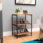 Sapateira Padova 3 Prateleiras Artefamol Preto/Demolição